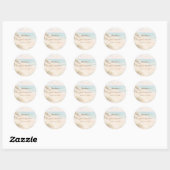 Bridal Shower beach coastal elegant Ronde Sticker (Vel)