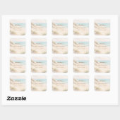Bridal Shower beach coastal elegant Vierkante Sticker (Vel)