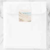 Bridal Shower beach coastal elegant Vierkante Sticker (Tas)
