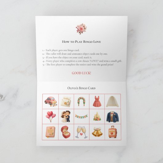 Bridal Shower Bingo Game Board16. Fun Party Feestdagen Kaart (Binnen)