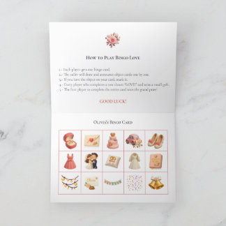 Bridal Shower Bingo Game Board6. Fun Party Feestdagen Kaart