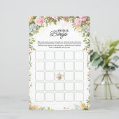 Bridal Shower Bingo Game Card Garden Party Theme (Staand voorkant)