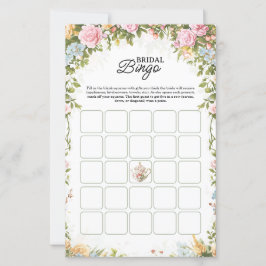 Bridal Shower Bingo Game Card Garden Party Theme