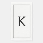  Bridal Shower Black White Monograms Name Wedding Servet (Voorkant)