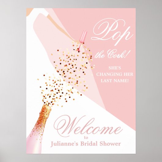 Bridal Shower Blush Pink Welcome Poster (Voorkant)