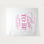 Bridal shower Bride to Be backdrop pink Wandkleed (Voorkant (horizontaal))