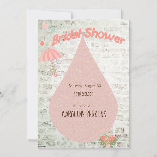 Bridal Shower Drops on Brick Kaart (Voorkant)