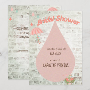Bridal Shower Drops on Brick Kaart
