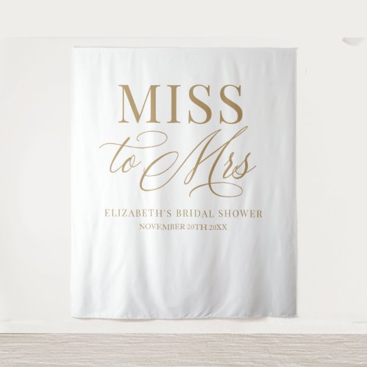 Bridal shower elegant Miss to Mrs backdrop Wandkleed (Voorkant)