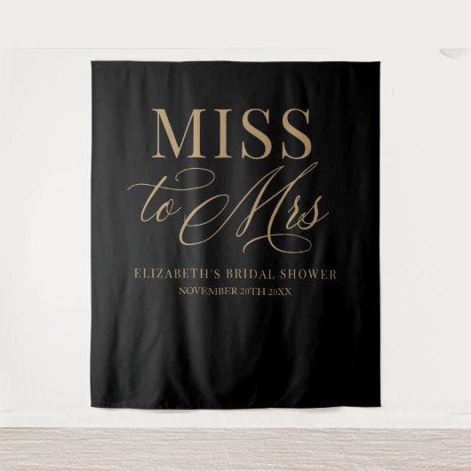 Bridal shower elegant Miss to Mrs backdrop Wandkleed (Voorkant)