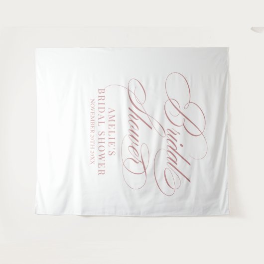 Bridal shower elegant modern pink backdrop wandkleed (Voorkant (horizontaal))