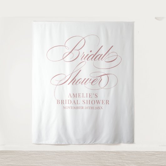 Bridal shower elegant modern pink backdrop wandkleed (Voorkant)