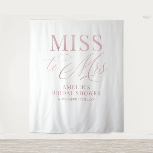 Bridal shower elegant rose gold backdrop wandkleed (Voorkant)