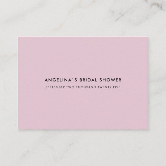 Bridal shower Enclosure Cards in a modern design. Informatiekaartje (Achterkant)