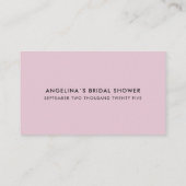 Bridal shower Enclosure Cards in a modern design. Informatiekaartje (Achterkant)