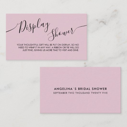 Bridal shower Enclosure Cards in a modern design. Informatiekaartje (Voorkant / Achterkant)