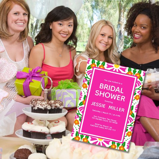 Bridal Shower Floral Celebration You’re Invited! Kaart