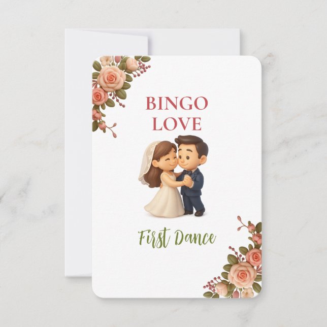Bridal Shower Game Bingo Card – First Dance (Voorkant)