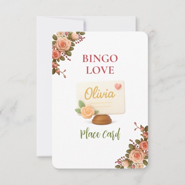 Bridal Shower Game Bingo Card – Place Card (Voorkant)
