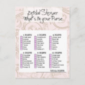 Bridal shower game- What is in your purse? Uitnodiging Briefkaart (Voorkant)