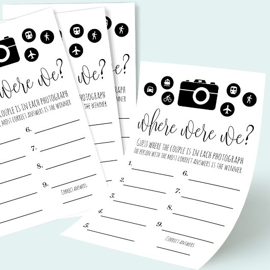Bridal Shower Game Where Were We 9 Photos Card Flyer