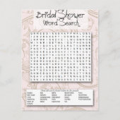 Bridal Shower game, Word SEarch Uitnodiging Briefkaart (Voorkant)