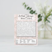 Bridal Shower game, Word SEarch Uitnodiging Briefkaart (Staand voorkant)