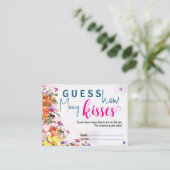 Bridal Shower Guess How Many Kisses Spring Floral Informatiekaartje (Staand voorkant)