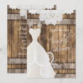 Bridal 👰 Shower in Rustic Wood en Lace 💕 Kaart (Voorkant / Achterkant)