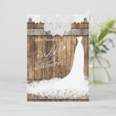 Bridal 👰 Shower in Rustic Wood & White Lace Kaart (Staand voorkant)