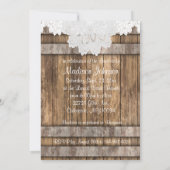 Bridal 👰 Shower in Rustic Wood & White Lace Kaart (Achterkant)