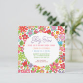 BRIDAL SHOWER INVITATIE VOOR DE BRIGHT SPRING FLOR KAART (Staand voorkant)