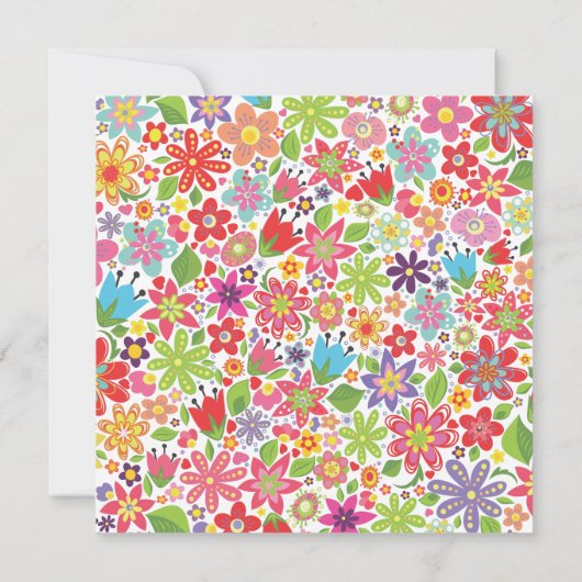 BRIDAL SHOWER INVITATIE VOOR DE BRIGHT SPRING FLOR KAART (Achterkant)