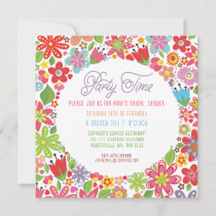 BRIDAL SHOWER INVITATIE VOOR DE BRIGHT SPRING FLOR KAART