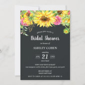 Bridal Shower Invitation and Cascading Sunflower Kaart (Voorkant)