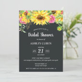 Bridal Shower Invitation and Cascading Sunflower Kaart (Staand voorkant)