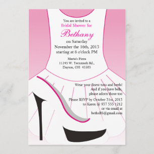 Bridal Shower Invitation Ballet High Heels Shoes Kaart