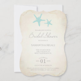 BRIDAL SHOWER Invitation - Beach Starfish Kaart
