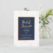 Bridal Shower Invitation, Beachy, Gold Starfish Kaart (Staand voorkant)