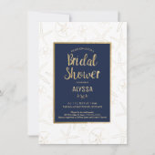 Bridal Shower Invitation, Beachy, Gold Starfish Kaart (Voorkant)