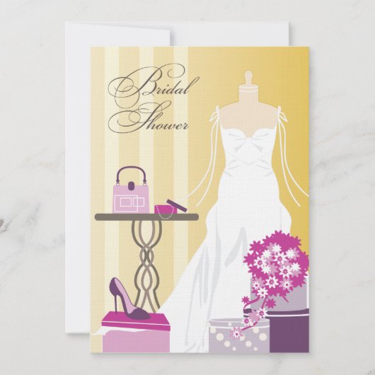 Bridal Shower Invitation - Berry en Plum Kaart (Voorkant)