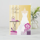 Bridal Shower Invitation - Berry en Plum Kaart (Staand voorkant)