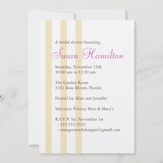 Bridal Shower Invitation - Berry en Plum Kaart (Achterkant)