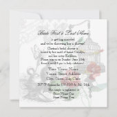 Bridal Shower Invitation Bird and Nasturtiums Kaart (Achterkant)