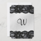 Bridal Shower Invitation Black Lace en Satin Kaart (Achterkant)