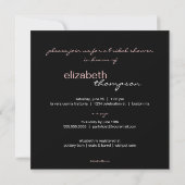 Bridal Shower Invitation Black & White Damask Kaart (Achterkant)
