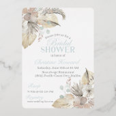 Bridal Shower Invitation, BOHO Vrijgezellenfeest Folie Uitnodiging (Voorkant)
