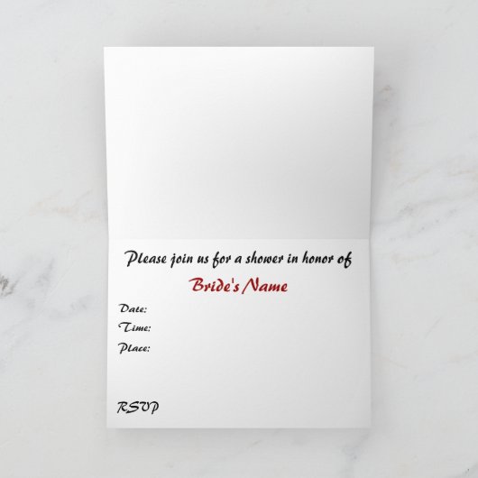 Bridal Shower Invitation: Bride & Groom (Binnen)