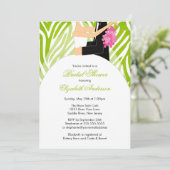 Bridal Shower Invitation Bride Lime Green Zebra Kaart (Staand voorkant)