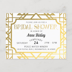 Bridal Shower Invitation Briefkaart Art Deco Gatsb
